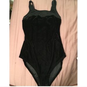 Lola black velvet and mesh bodysuit